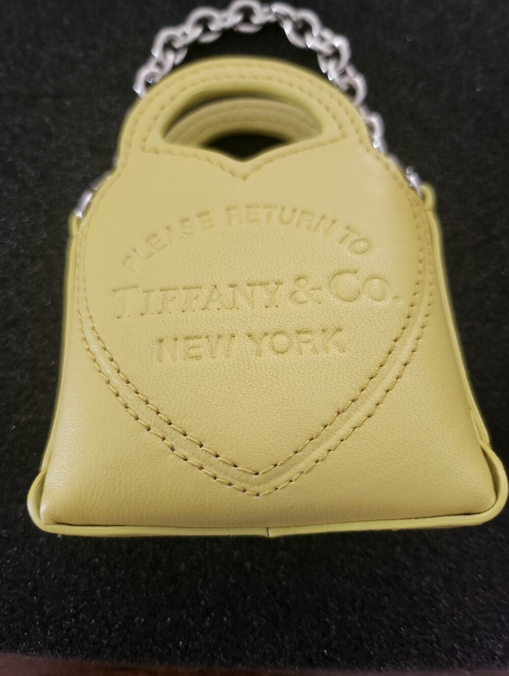 Tiffany & Co. Please Return To Tiffany Yellow Leather Heart Nano Micro Charm Bag - Picture 3 of 7